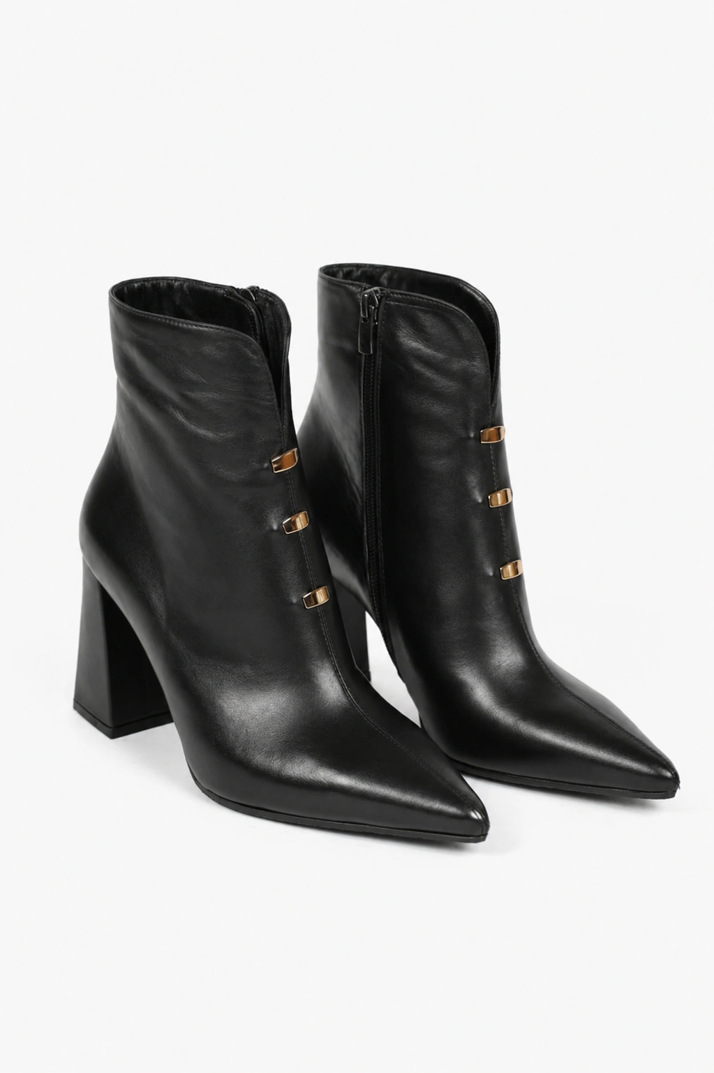 Botine negre cu toc elegant