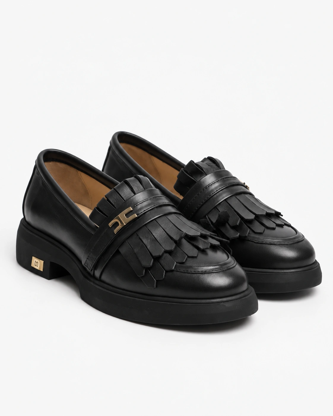 Loafers negri cu franjuri