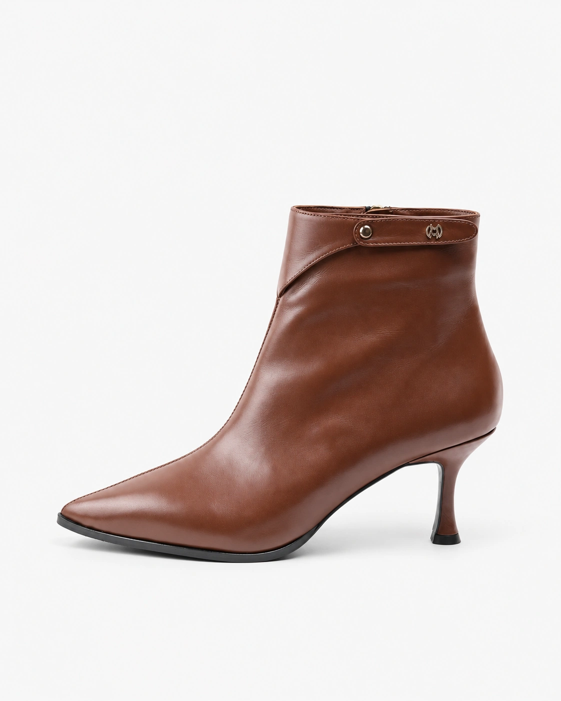 Botine elegante maro cu toc — fotografia 3 din 5