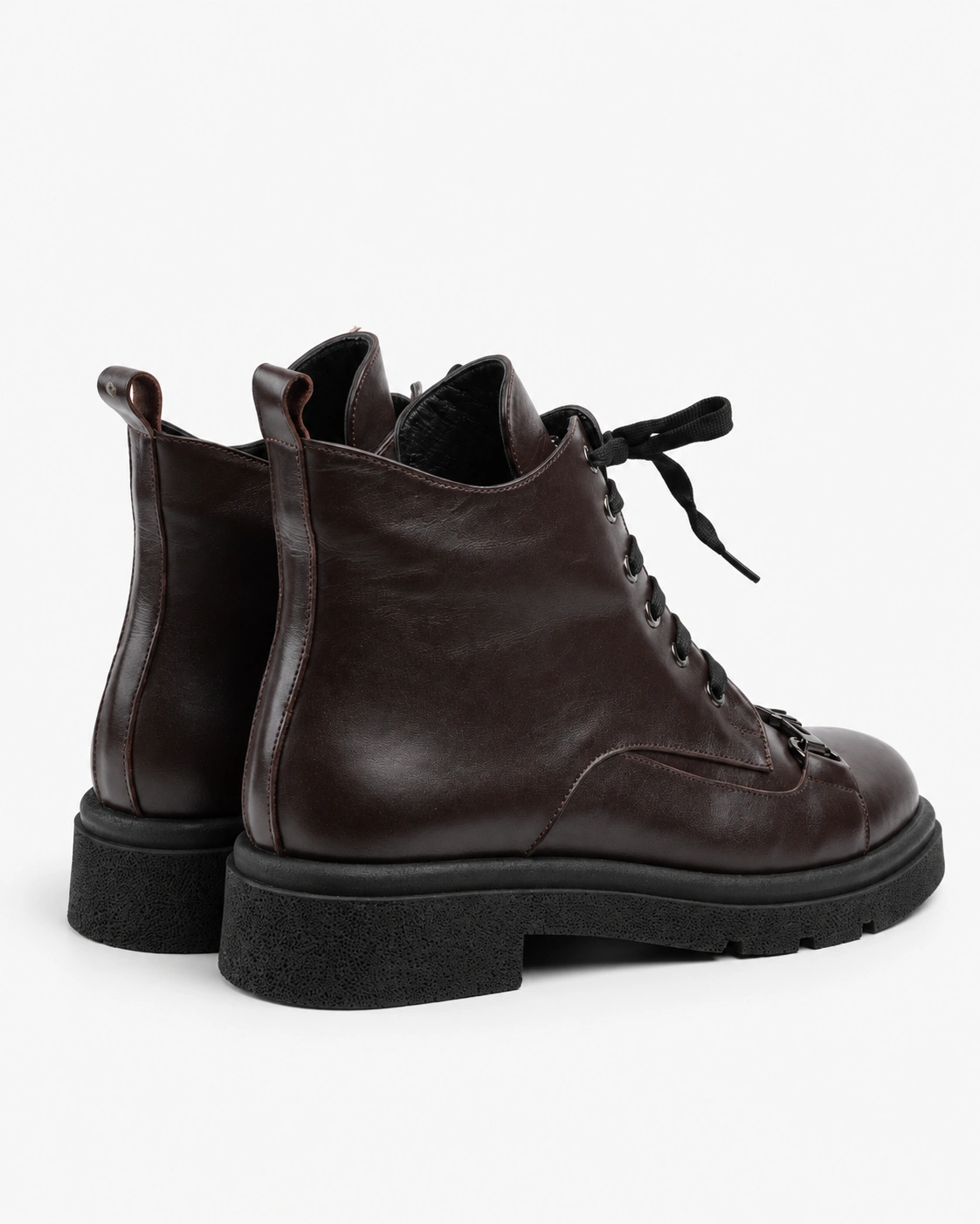 Botine maro cu accent metalic — fotografia 4 din 4