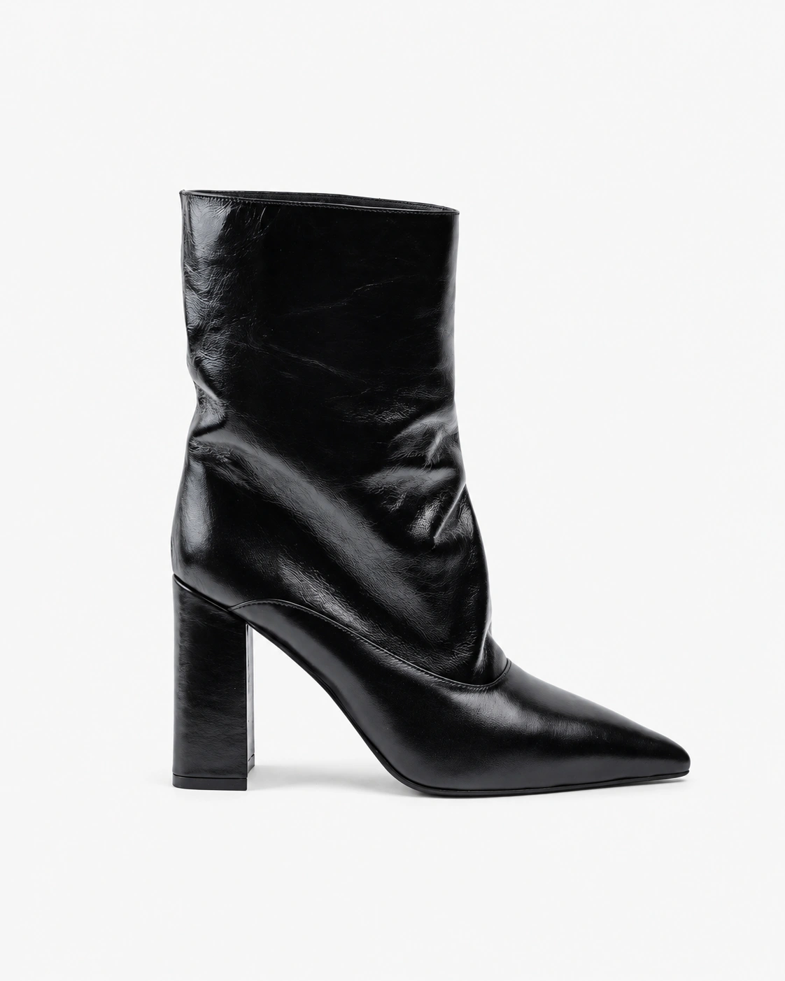 Botine negre din piele naturală laminată — fotografia 4 din 4