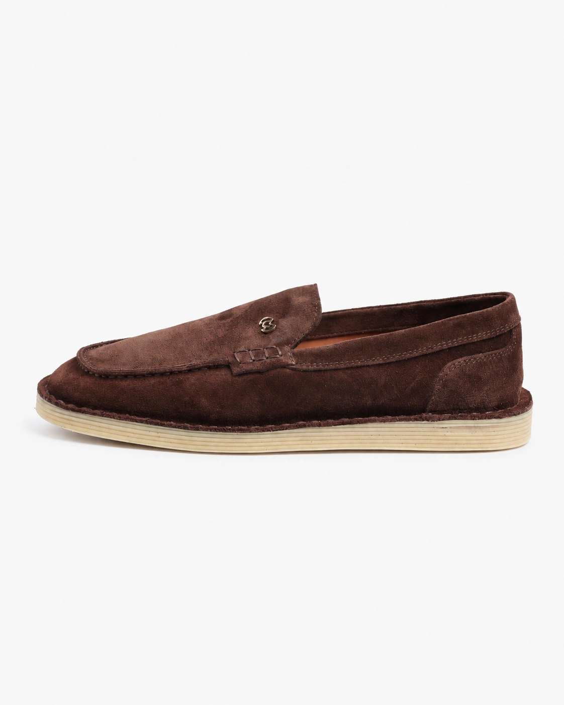 Loafers maro din piele întoarsă naturală — fotografia 4 din 5