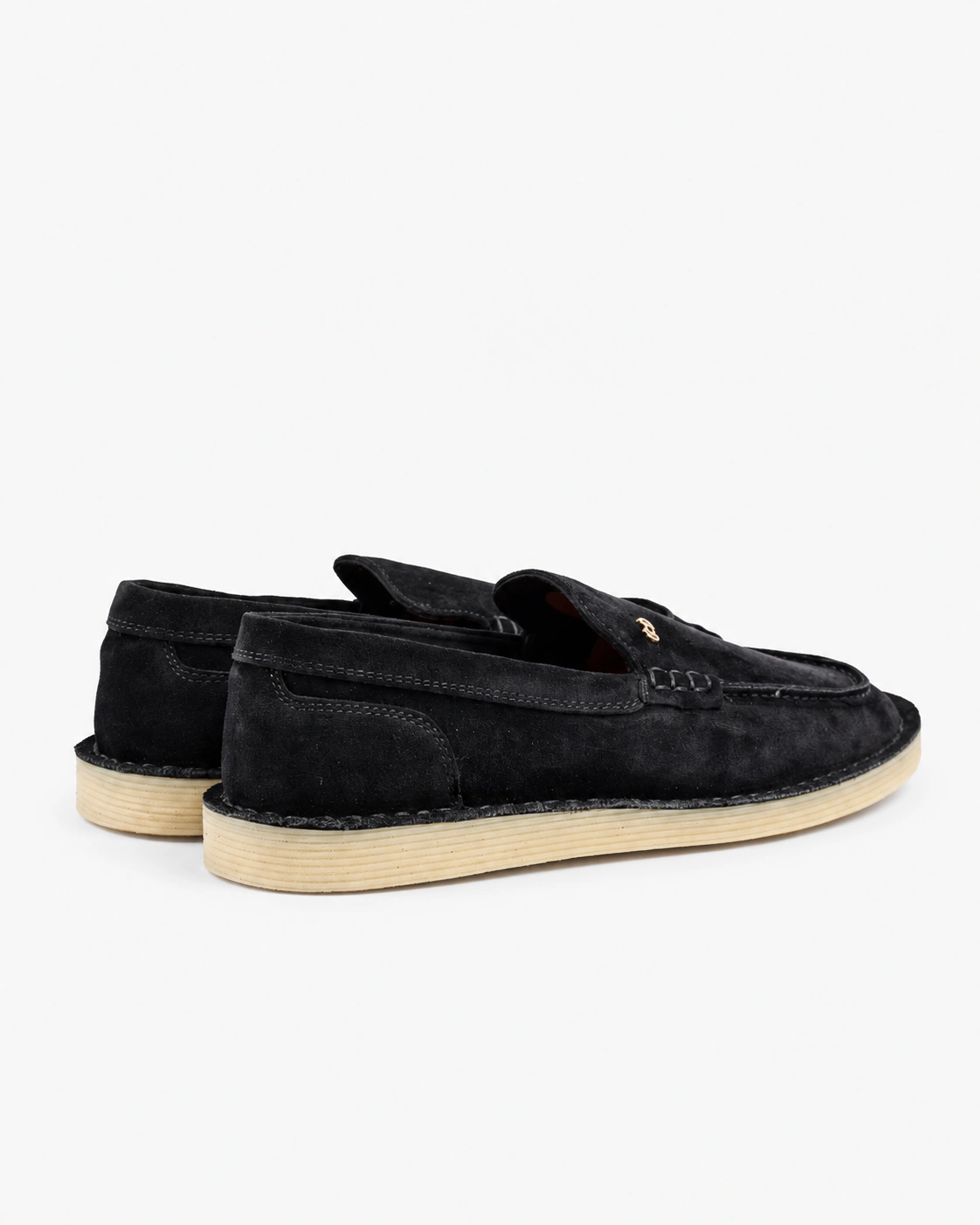 Loafers negri din piele întoarsă naturală — fotografia 3 din 5