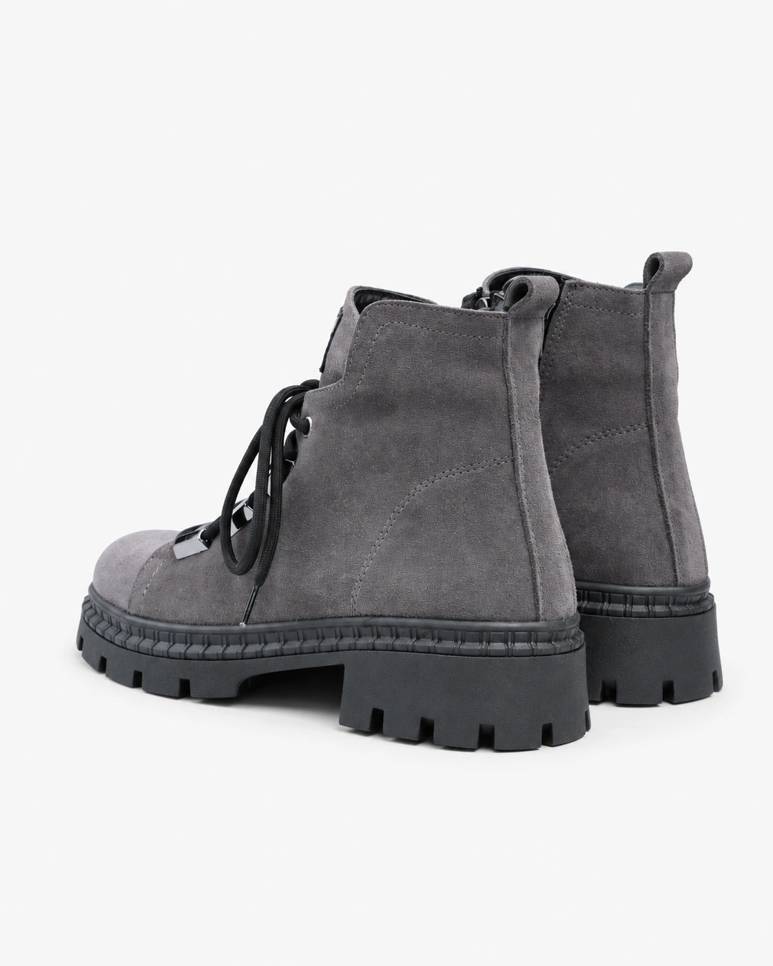 Botine gri cu talpă groasă — fotografia 4 din 4