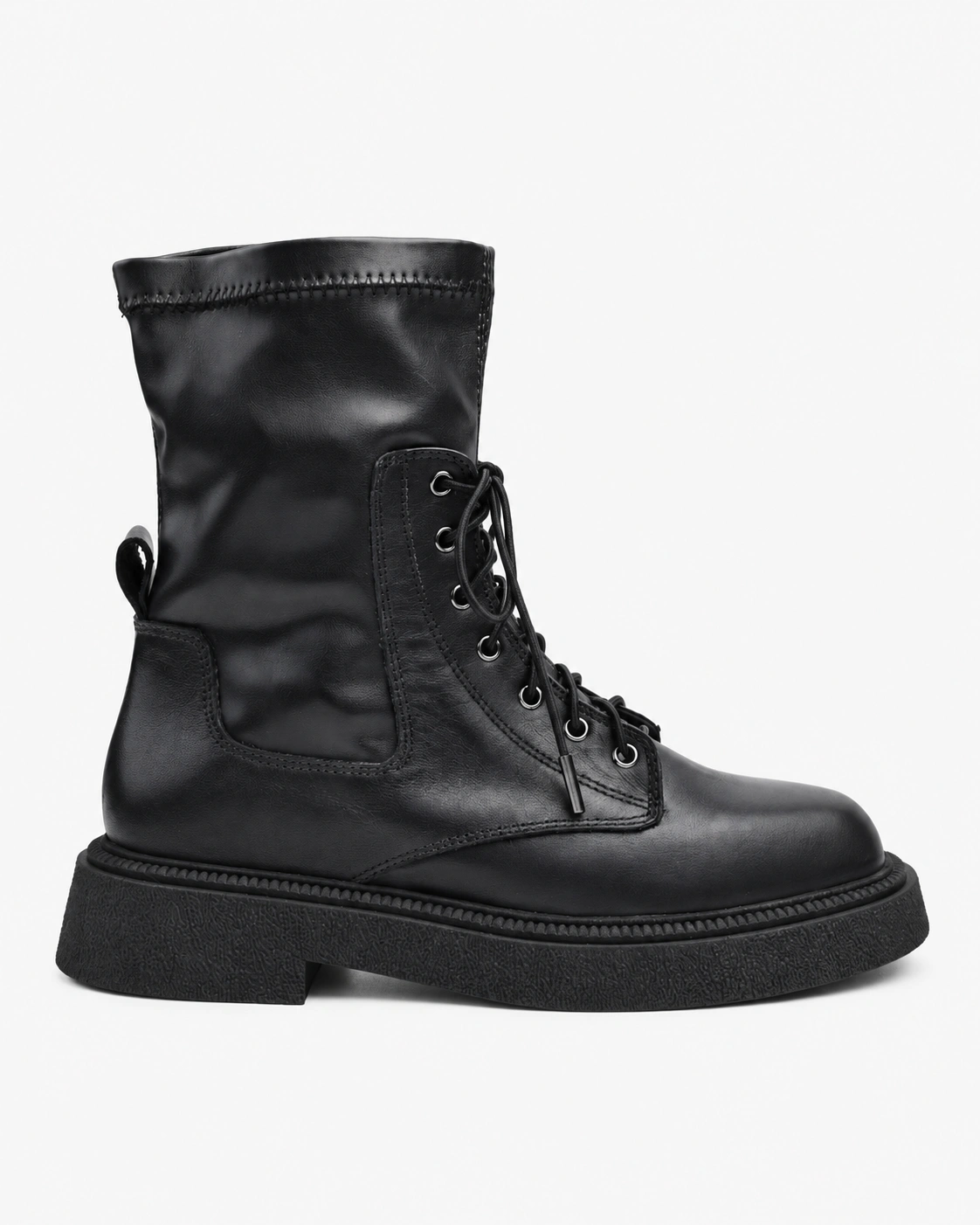 Botine negre cu partea superioară din stretch — fotografia 3 din 5