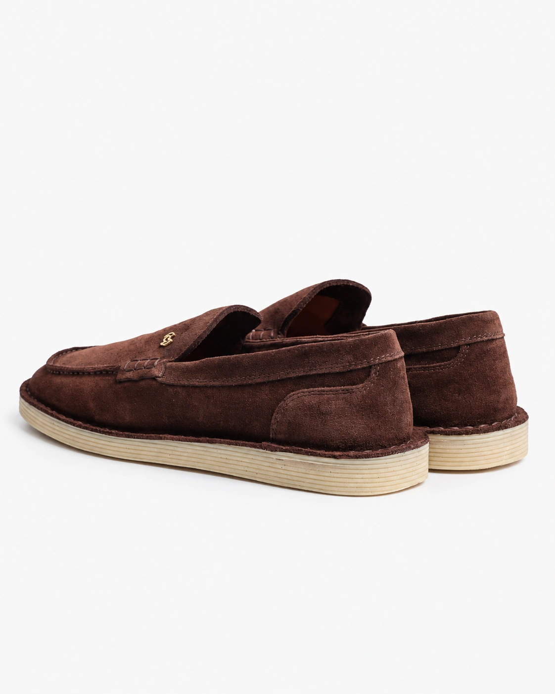 Loafers maro din piele întoarsă naturală — fotografia 3 din 5