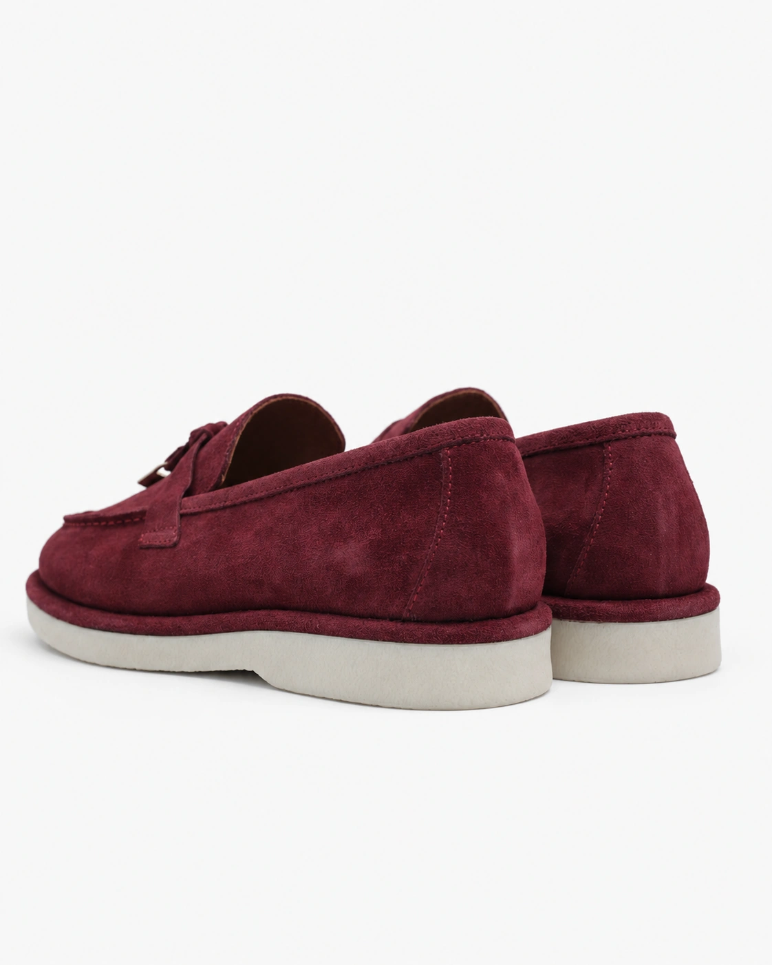 Loafers bordo din piele întoarsă naturală — fotografia 5 din 5