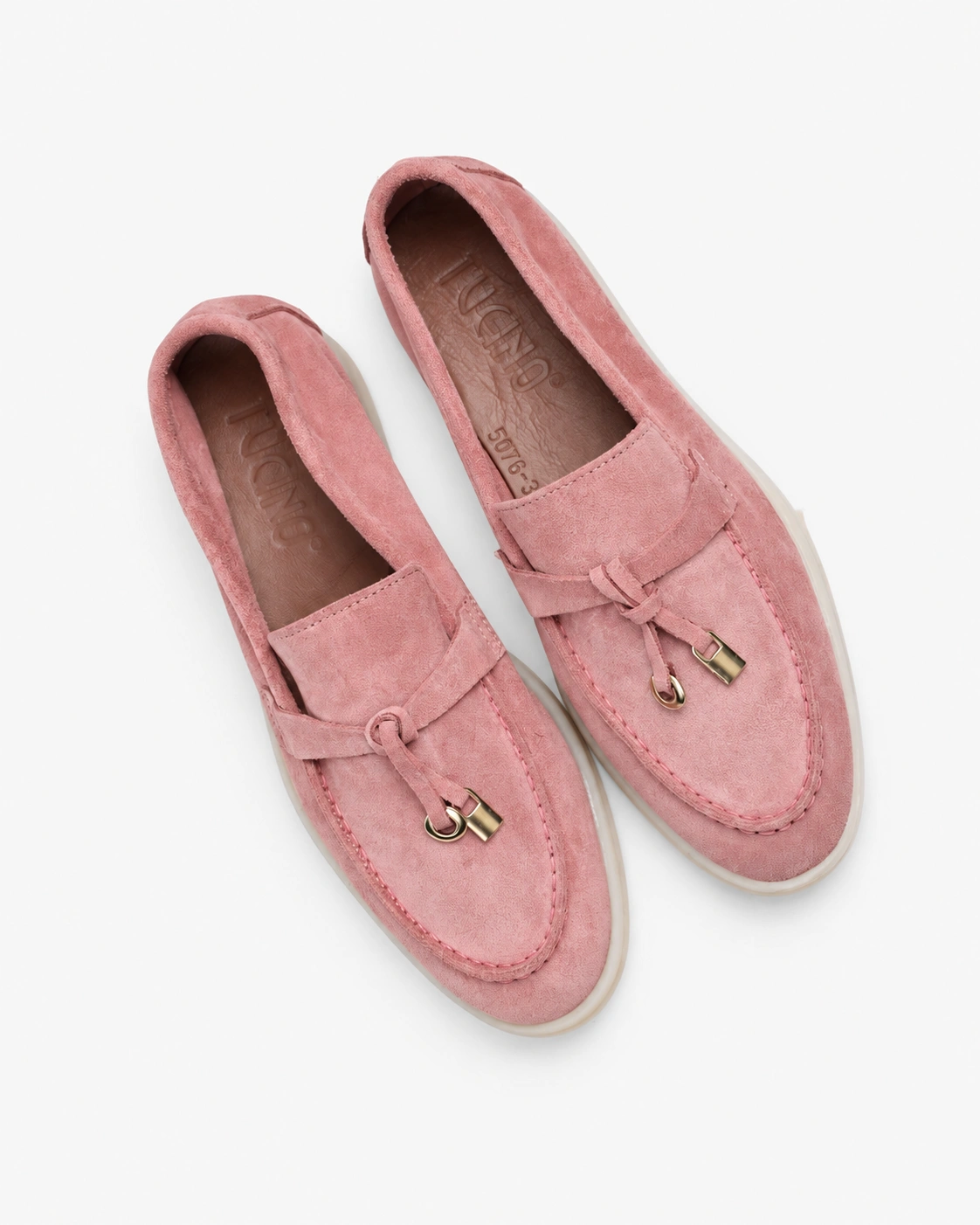 Loafers roz din piele întoarsă — fotografia 3 din 4