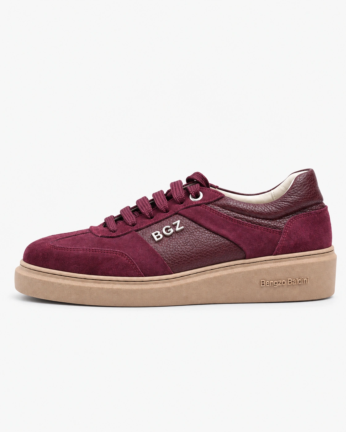 Adidași bordo din piele naturală întoarsă — fotografia 5 din 5