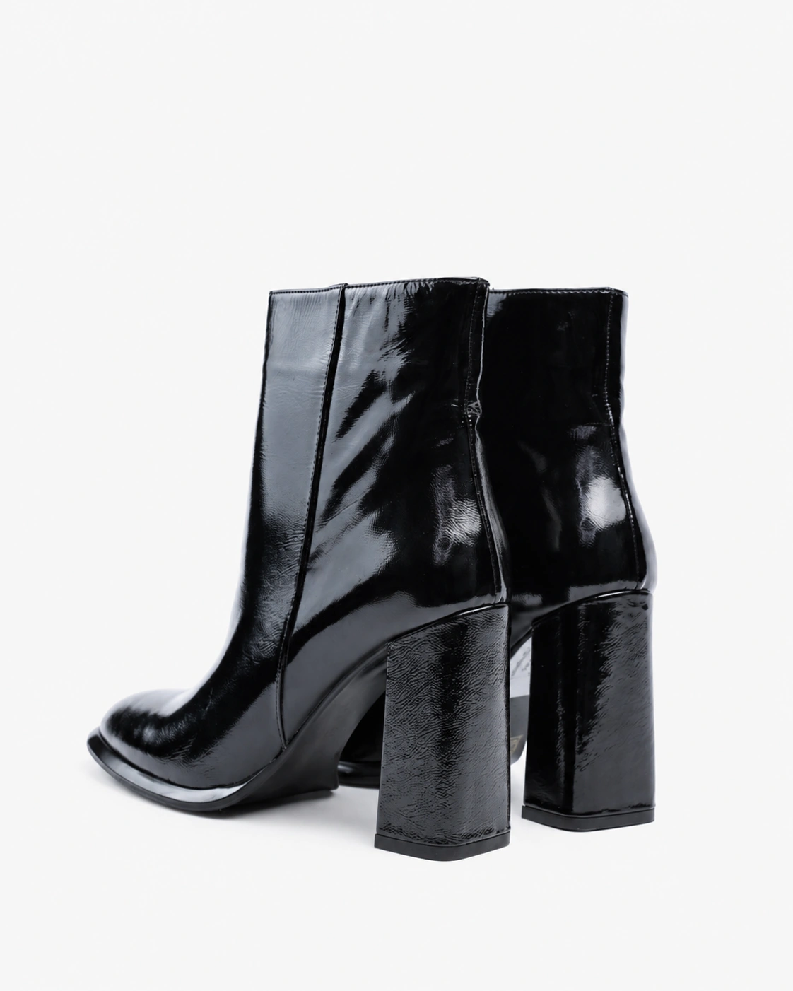 Botine negre din piele lăcuită — fotografia 4 din 4