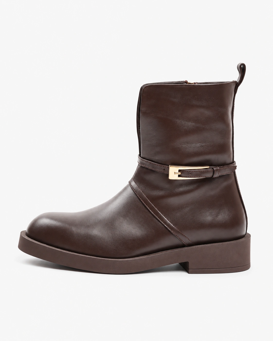 Botine maro cu accent auriu — fotografia 4 din 5