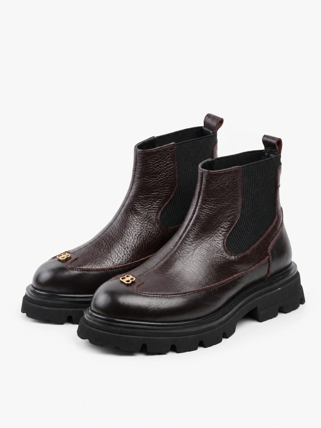 Botine Chelsea cu detaliu auriu
