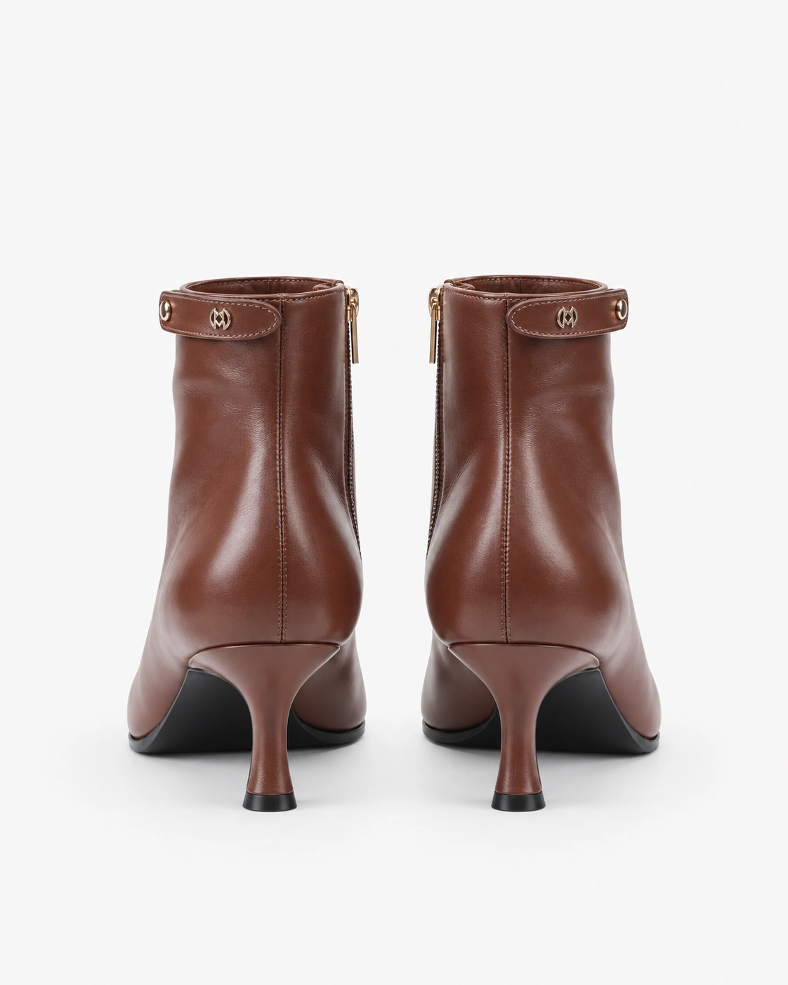 Botine elegante maro cu toc — fotografia 4 din 5