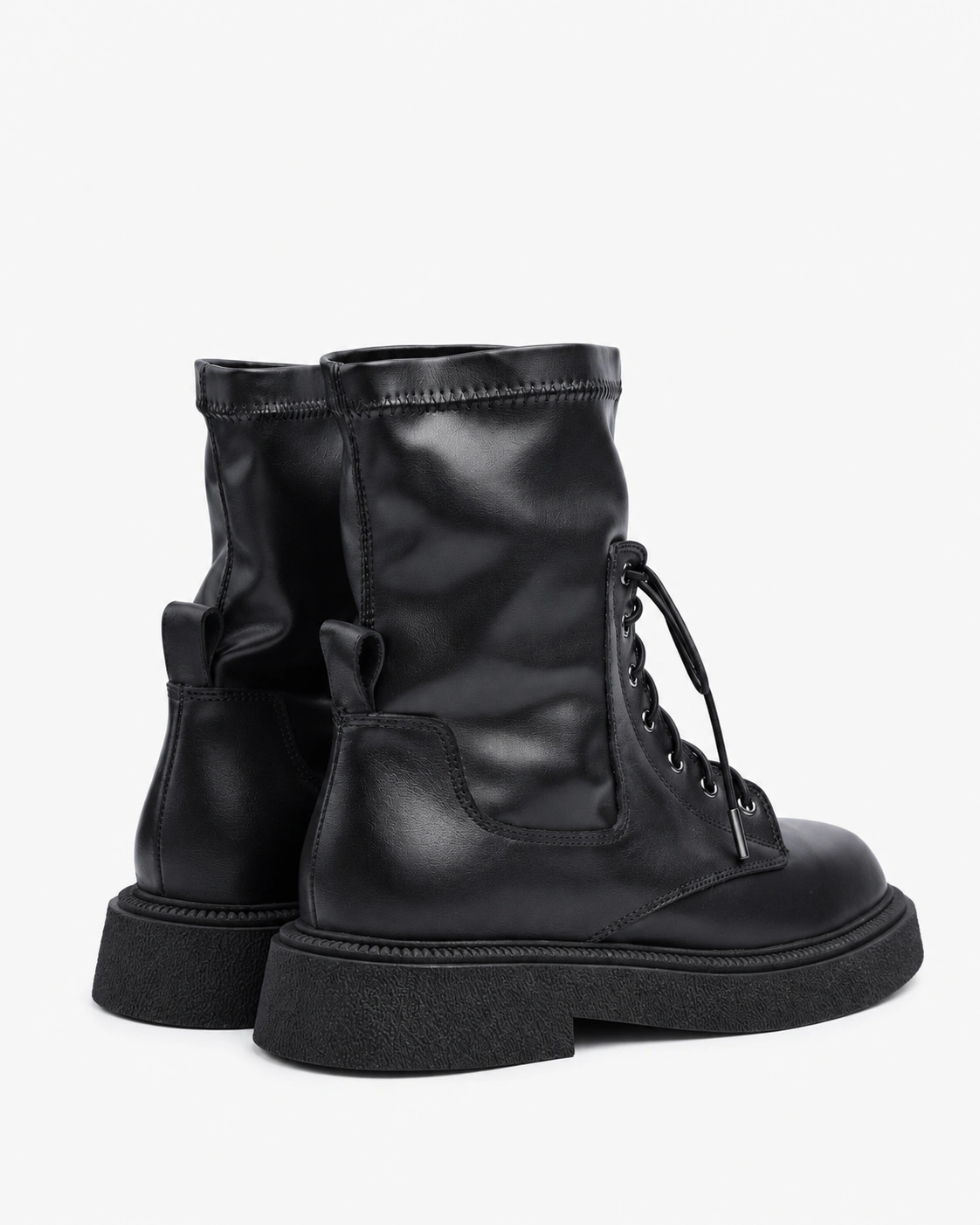 Botine negre cu partea superioară din stretch — fotografia 4 din 5
