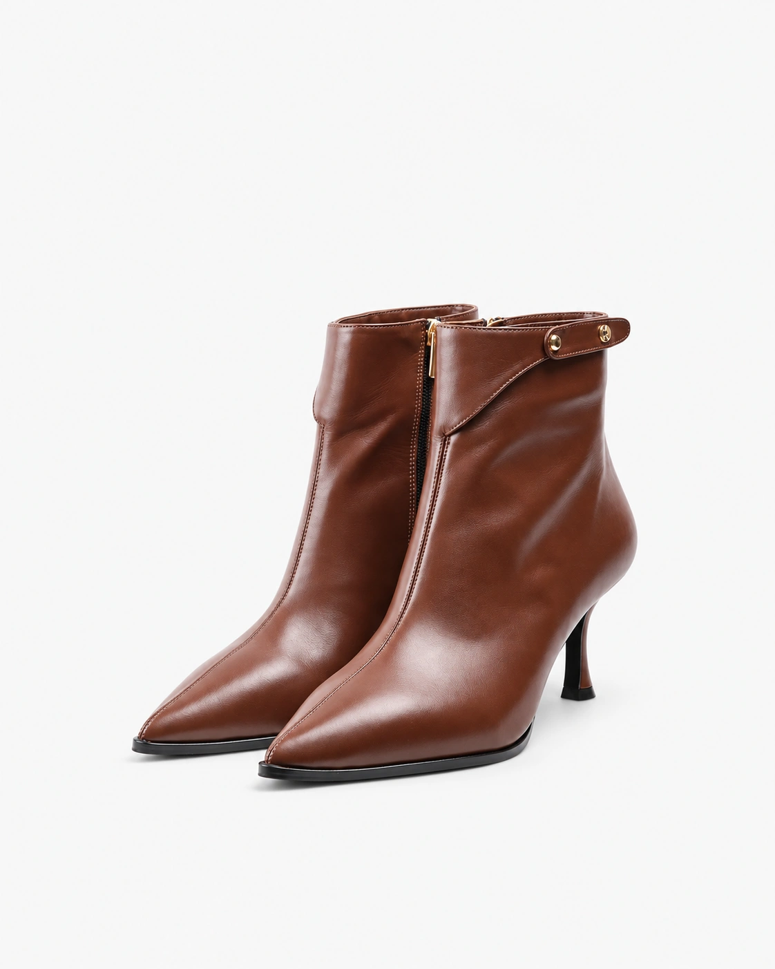 Botine elegante maro cu toc