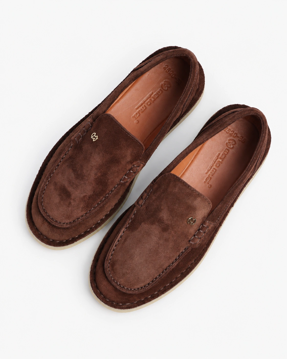Loafers maro din piele întoarsă naturală — fotografia 5 din 5