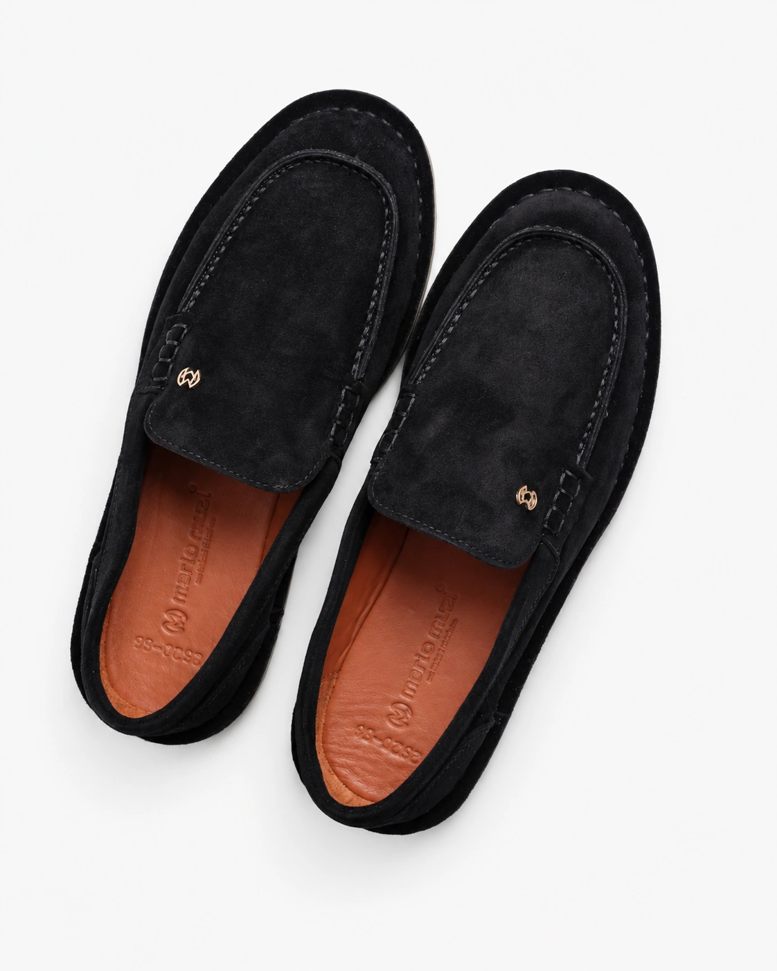 Loafers negri din piele întoarsă naturală — fotografia 5 din 5