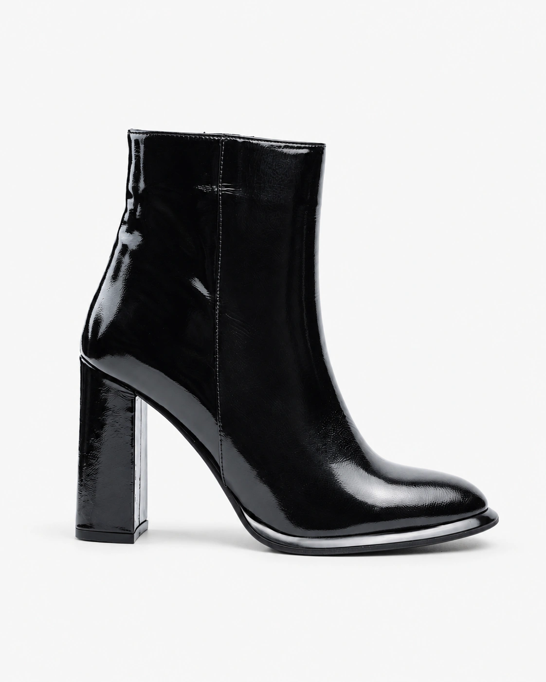 Botine negre din piele lăcuită — fotografia 3 din 4